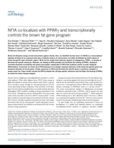 ncb3590-NFIA co-localizes with PPARγ and transcriptionally controls the brown fat gene program