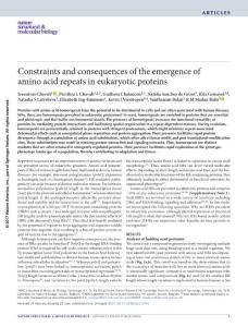 nsmb.3441-Constraints and consequences of the emergence of amino acid repeats in eukaryotic proteins