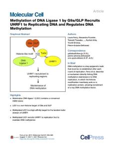 Molecular-Cell_2017_Methylation-of-DNA-Ligase-1-by-G9a-GLP-Recruits-UHRF1-to-Replicating-DNA-and-Regulates-DNA-Methylation