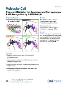 Molecular-Cell_2017_Structural-Basis-for-the-Canonical-and-Non-canonical-PAM-Recognition-by-CRISPR-Cpf1