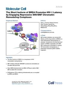 Molecular-Cell_2017_The-Short-Isoform-of-BRD4-Promotes-HIV-1-Latency-by-Engaging-Repressive-SWI-SNF-Chromatin-Remodeling-Complexes