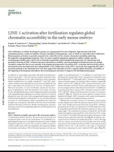 ng.3945-LINE-1 activation after fertilization regulates global chromatin accessibility in the early mouse embryo