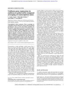 Genes Dev.-2017-Stapel-Uniform gene expression in embryos is achieved by temporal averaging of transcription noise