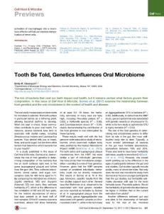 Cell-Host-Microbe_2017_Tooth-Be-Told-Genetics-Influences-Oral-Microbiome