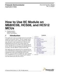 How to Use IIC Module on M68HC08, HCS08, and HCS12 MCUs