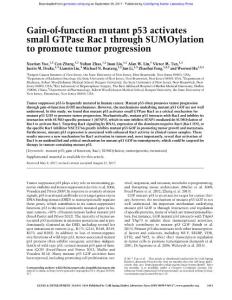 Genes Dev.-2017-Yue-1641-54-Gain-of-function mutant p53 activates small GTPase Rac1 through SUMOylation to promote tumor progression