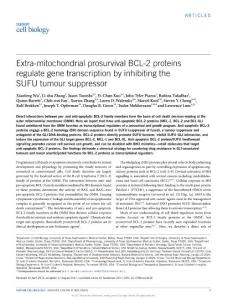 ncb3616-Extra-mitochondrial prosurvival BCL-2 proteins regulate gene transcription by inhibiting the SUFU tumour suppressor-1