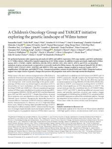 ng.3940-A Children´s Oncology Group and TARGET initiative exploring the genetic landscape of Wilms tumor
