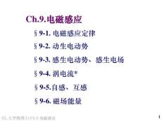 GL《大学物理(1)》Ch.9-1,2,3,4电磁感应