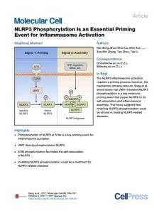 Molecular Cell-2017-NLRP3 Phosphorylation Is an Essential Priming Event for Inflammasome Activation