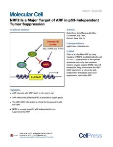 Molecular Cell-2017-NRF2 Is a Major Target of ARF in p53-Independent Tumor Suppression