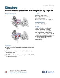Structure_2017_Structural-Insight-into-BLM-Recognition-by-TopBP1