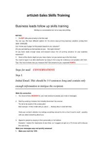 Business Lead Follow UP