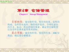 現(xiàn)代物流學 第4章 倉儲管理