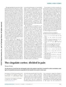 nn.4664-The cingulate cortex- divided in pain