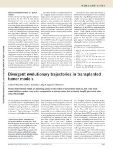 ng.3983-Divergent evolutionary trajectories in transplanted tumor models