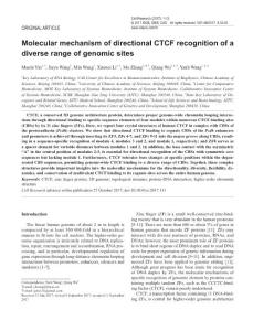 cr2017131a-Molecular mechanism of directional CTCF recognition of a diverse range of genomic sites