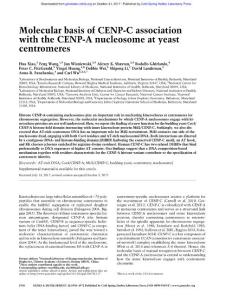 Genes Dev.-2017-Xiao-1958-72-Molecular basis of CENP-C association with the CENP-A nucleosome at yeast centromeres