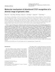 cr2017131a-Molecular mechanism of directional CTCF recognition of a diverse range of genomic sites