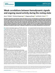nature neuroscience-2017-Weak correlations between hemodynamic signals and ongoing neural activity during the resting state