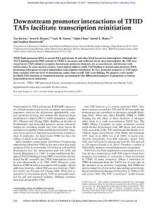 Genes Dev.-2017-Joo-2162-74-Downstream promoter interactions of TFIID TAFs facilitate transcription reinitiation