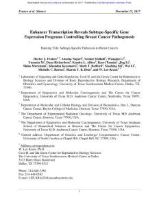 Genome Res.-2017-Franco-Enhancer Transcription Reveals Subtype-Specific Gene Expression Programs Controlling Breast Cancer Pathogenesis