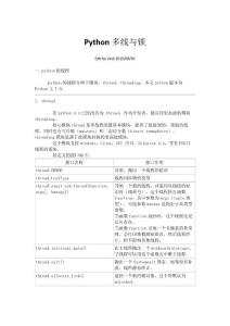 Python多线程与锁