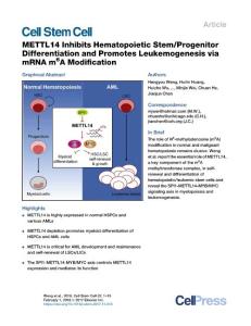 METTL14-Inhibits-Hematopoietic-Stem-Progenitor-Differentiation-_2017_Cell-St