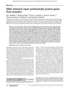 Genome Res.-2018-Belfield-66-74-DNA mismatch repair preferentially protects genes from mutation