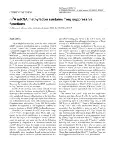 cr20187-m6A mRNA methylation sustains Treg suppressive functions