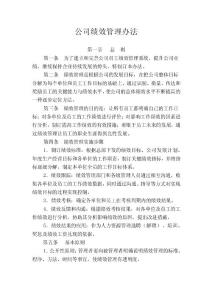 公司绩效管理办法