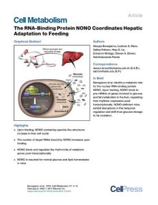 Cell Metabolism-2018-The RNA-Binding Protein NONO Coordinates Hepatic Adaptation to Feeding