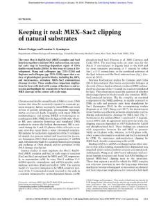 Genes Dev.-2017-Gn黦ge-2311-2-Keeping it real MRX–Sae2 clipping of natural substrates