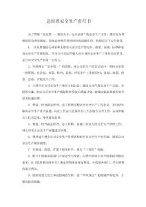 总经理安全生产责任书（状）