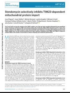 nchembio.2493-Stendomycin selectively inhibits TIM23-dependent mitochondrial protein import