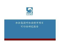 和泓集團呼和浩特市項目可行性研究.ppt