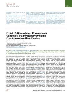 Protein-S-Nitrosylation--Enzymatically-Controlled--but-Intrinsi_2018_Molecul