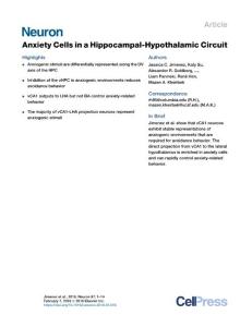 Anxiety-Cells-in-a-Hippocampal-Hypothalamic-Circuit_2018_Neuron