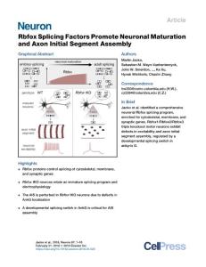 Rbfox-Splicing-Factors-Promote-Neuronal-Maturation-and-Axon-Initia_2018_Neur