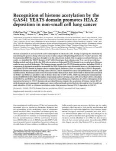 Genes Dev.-2018-Hsu-Recognition of histone acetylation by the GAS41 YEATS domain promotes H2A.Z deposition in non-small cell lung cancer