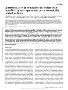 nprot.2017.113-Characterization of homodimer interfaces with cross-linking mass spectrometry and isotopically labeled proteins