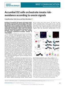 nn-2018-Accumbal D2 cells orchestrate innate risk-avoidance according to orexin signals
