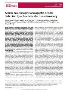 nmat-2018-Atomic scale imaging of magnetic circular dichroism by achromatic electron microscopy