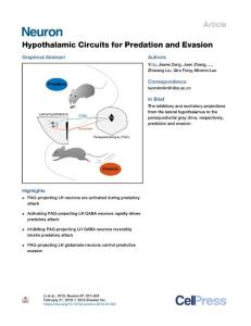 Hypothalamic-Circuits-for-Predation-and-Evasion_2018_Neuron