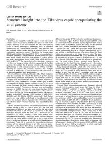 cr2018-Structural insight into the Zika virus capsid encapsulating the viral genome