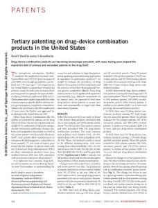 nbt.4078-Tertiary patenting on drug–device combination products in the United States