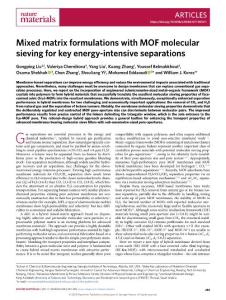 nmat2018-Mixed matrix formulations with MOF molecular sieving for key energy-intensive separations