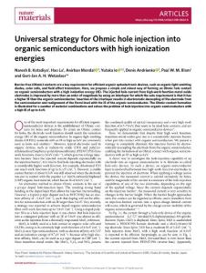 nmat2018-Universal strategy for Ohmic hole injection into organic semiconductors with high ionization energies