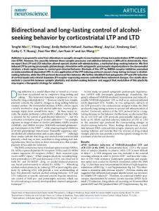 nn.2018-Bidirectional and long-lasting control of alcohol-seeking behavior by corticostriatal LTP and LTD