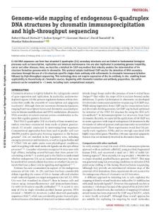 nprot.2017.150-Genome-wide mapping of endogenous G-quadruplex DNA structures by chromatin immunoprecipitation and high-throughput sequencing